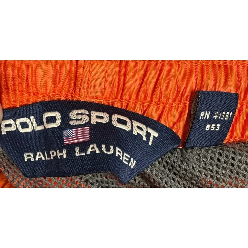 Polo Sport Ralph Lauren Swim Trunks Mens Medium Orange Mesh Lined Board Shorts